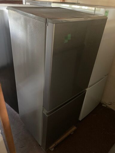 ☆中古￥11,800！【会員価格￥10,800】AQUA　126㍑2ドア冷蔵庫　家電　2019年製　AQR-13J(S)型　幅48㎝ｘ奥行56㎝ｘ高さ116㎝　【BE146】