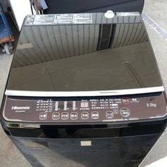 配送無料 ハイセンス製5.5kg中古全自動洗濯機 HW-G55E4KK