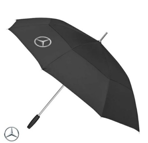未使用タグ付 メルセデスベンツ 晴雨兼用 長傘 ゴルフ傘 日傘 ダブルキャノピー Mercedes Benz