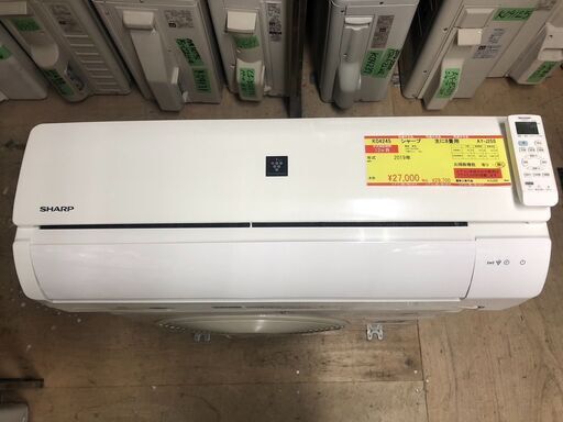 K04241　シャープ　中古エアコン　主に8畳用　冷房能力　2.5KW ／ 暖房能力　2.8KW