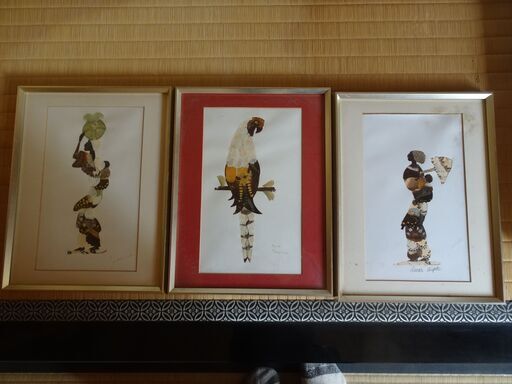 蝶の羽根で作られた絵画