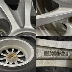 【DUNLOP WINTER MAXX WM02 195/60R16】スタッドレス【AZ SPORT 16インチ 6.5J5HPCD114.3+48】18年製 バリ溝 ラフェスタ等　(TD935) クレジットカード QRコード決済可能