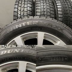 【DUNLOP WINTER MAXX WM02 195/60R16】スタッドレス【AZ SPORT 16インチ 6.5J5HPCD114.3+48】18年製 バリ溝 ラフェスタ等　(TD935) クレジットカード QRコード決済可能