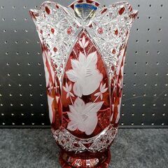 ■POLONIA ポロニア クリスタルガラス 花瓶 25.5cm...