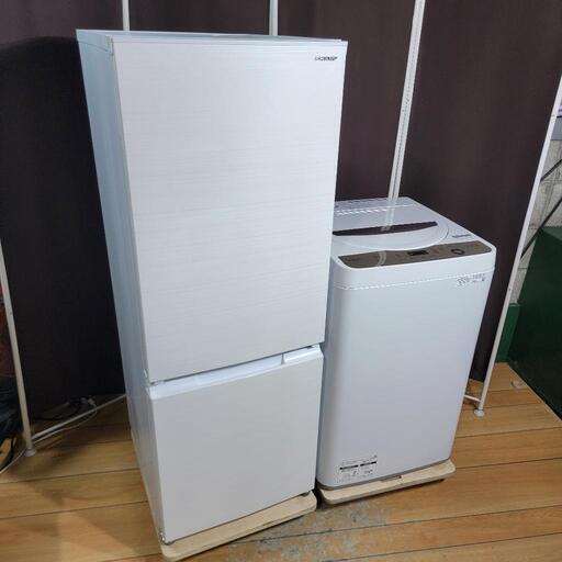 ‍♂️h050531売約済み‼️設置まで無料‼️最新2021年製✨つけかえドア対応✨SHARP 家電セット