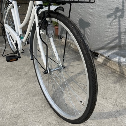 新品同様 シティサイクル ママチャリ 自転車 26インチ 白2024年5月まで