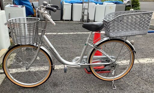 ★美品！★自転車 Alumi 22インチ 変速あり シルバー カゴ付き【ユーズドユーズ名古屋天白店】J2574