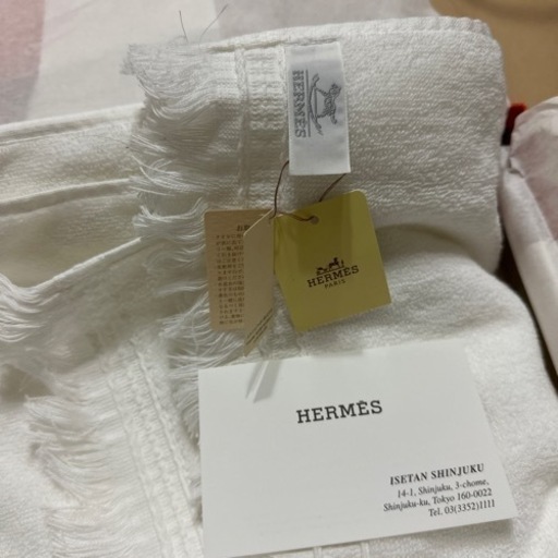 値下げはHERMES エルメス 未使用 タグ付き バスタオル