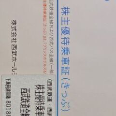 定期　西武鉄道　株主優待乗車証　電車全線　2023.11.30迄　男性名義