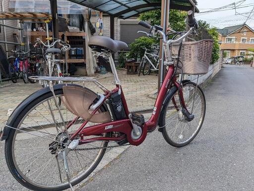 miyata lilly 26インチ　電動自転車　鍵、バッテリー、充電器あり　ワインレッド\n　埼玉県狭山市引取限定