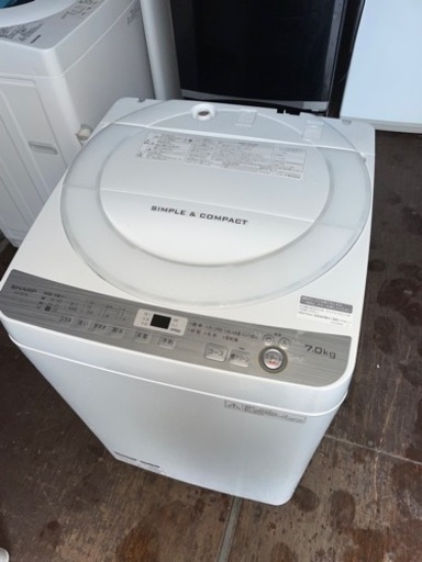 No.1692 SHARP 7kg洗濯機　2018年製　近隣配送無料