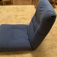 座椅子　青色　背もたれ調整可能　背もたれ10段階　