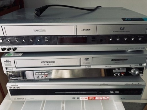 DVD \u0026VHS プレイヤー デッキ／3台　ジャンク