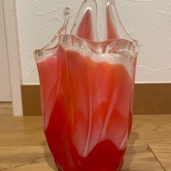昭和レトロ　クラフトグラス　ガラス花瓶