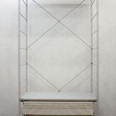 無印良品/MUJI スチールユニットシェルフ ワードローブセット グレー バスケット2段 ハンガー 衣類収納 中古家具 店頭引取歓迎 ■R7146)