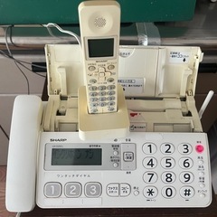 電話台とシャープの固定電話　FAX機能付き（子機一台）