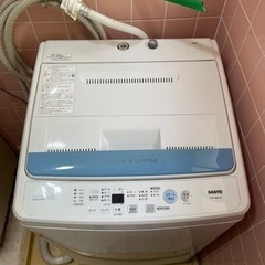 洗濯機　6kg サンヨーASW-60BP 0円