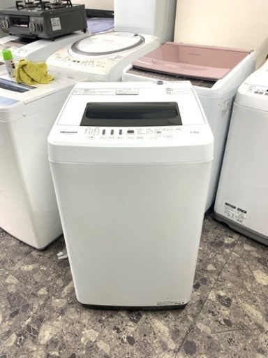 北九州市内配送無料　保証付き 洗濯機 一人暮らし 全自動 縦型 4.5kg 2018年式 Hisense HW-E4502