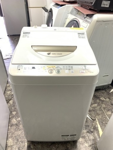北九州市内配送無料　保証付き SHARP 洗濯機 ES-T55E7-N[5.5kg/シワぎらい乾燥/Ag+
