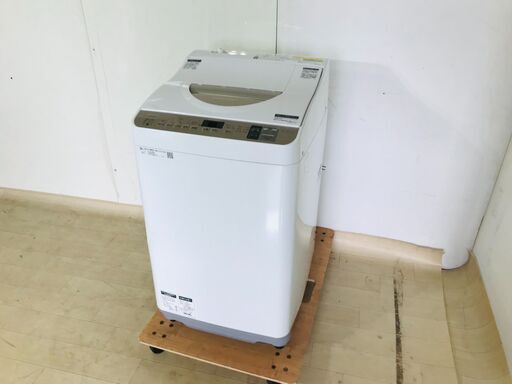 山口)下松市より　ｼｬｰﾌﾟ　洗濯機　ES-T5CBK-N　洗濯5.5kg　※前面に凹みあります　BIZKE25L