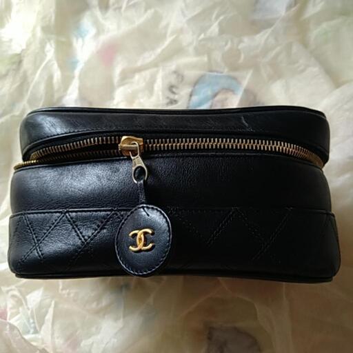 夏Sale 激安❤シャネル CHANEL バニティポーチ カーフスキン 正規品