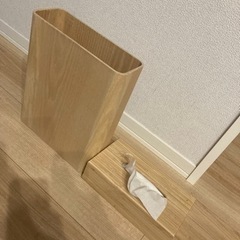 (お渡し先決定)IKEA 木製ミニゴミ箱とティッシュケース