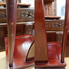 中国伝統家具 花梨総無垢 唐木 アームレスチェア リビングチェア 椅子