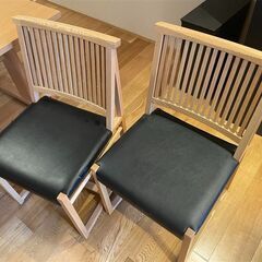 【柏木工】ダイニングテーブル･ベンチ 【高山ウッドワークス】アームチェア2脚　4点セット5/27 午後来れる方！