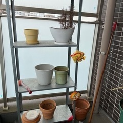 IKEA ベランダ用シェルフ&植木鉢