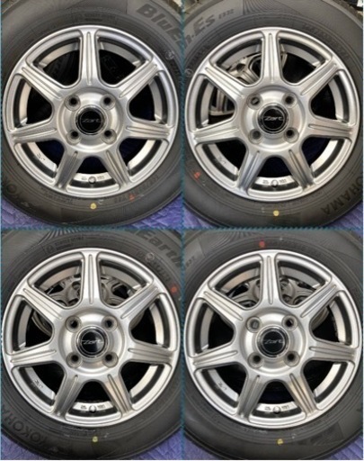 商談中」㊹145/80R13新品タイヤ4本と中古美品ホイールとナット付き 