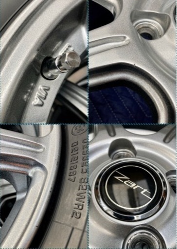 商談中」㊹145/80R13新品タイヤ4本と中古美品ホイールとナット付き 