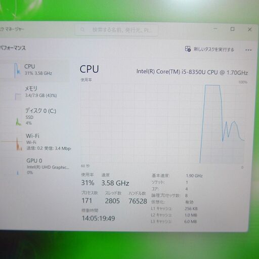 累積 15792H】CF-SV7 i5 8350U SSD 256GB メモリ 8GB Office 搭載 #2