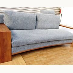 美品　karimoku　 カリモク　二人掛けソファ　オットマン付き　元値：約450,000円　約91×196×89㎝　ソファ