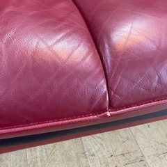 ニトリ 本革ソファー ヘッドレスト付き 3人掛け ☆ LOZO ロゾ4 レッド 赤 ■近隣配送無料 買取帝国 朝霞店 