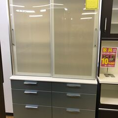 本棚or食器棚 FU447】☆N△食器棚（シルバー）