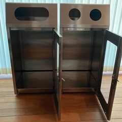 リサイクルボックス 2個 空き缶 空きビン ペットボトル 分別ゴミ箱 