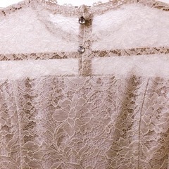 未使用品 ＜Maglie White＞ラッセルレースロングドレス