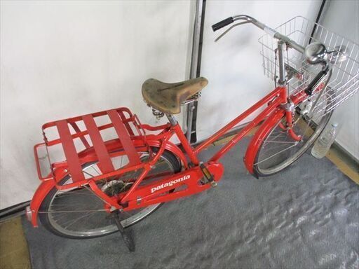 C806☆昭和レトロ☆ 中古自転車 郵便？ ロッド式実用車 【26インチ 耳付き