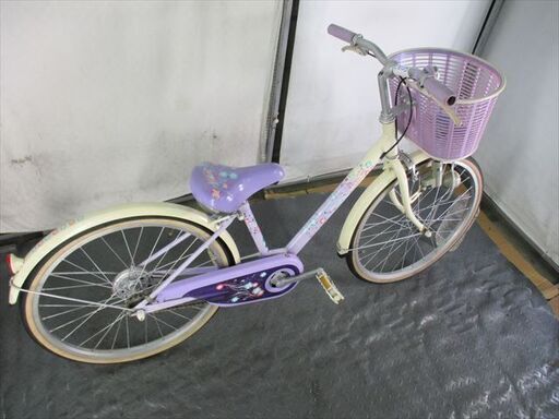 C808☆8500円☆整備済み 中古子供自転車 BS エコパル パープル【22
