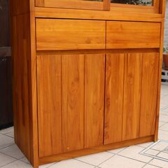 unico(ウニコ)の人気シリーズBREATH(ブレス) チーク無垢材 2面食器棚です！ヴィンテージスタイルのナチュラルな雰囲気のカップボード♪北欧スタイルやカフェ風のお部屋の収納棚に！DE426