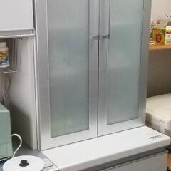 パモウナ 食器棚 キッチンボード 幅60cm ホワイト シルバー
