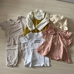 ベビー女の子用夏用洋服帽子パジャマ5点セット80cmバースデー西松屋