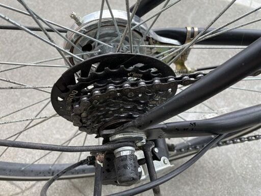 27インチ 6段変速 シティサイクル ブラック 黒 LEADAH 自転車 ライト