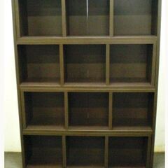 伸縮自在 オープンラック 本棚 伸縮 ブラウン 4段 収納 デザイン