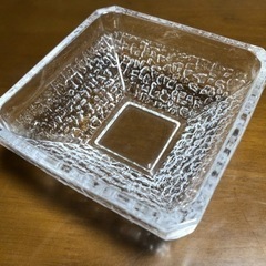 ガラス皿 スクエアプレート（カガミクリスタル　白雪小鉢？）5枚セット