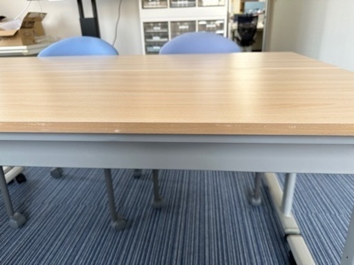 スタッキングテーブル(折りたたみ式、メープル木目・W1500×D450)会議用テーブル