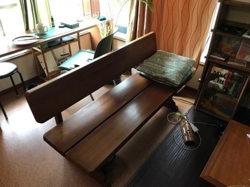 木製ベンチ　ソファ　重いです！