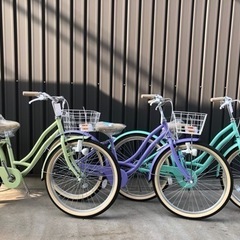 新車💛特価品💛24インチ パステルカラーでアイボリーパーツ 太目タイヤ ＬEDダイナモ　ピスタージュ