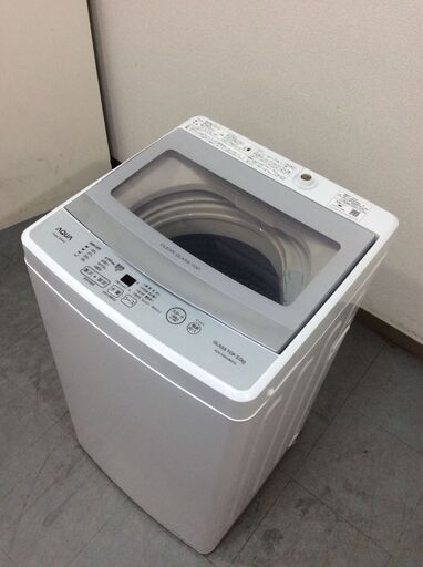 （6/18受渡済）JT7028【AQUA/アクア 5.0㎏洗濯機】美品 2020年製 AQW-GS50JBK 家電 洗濯 簡易乾燥付