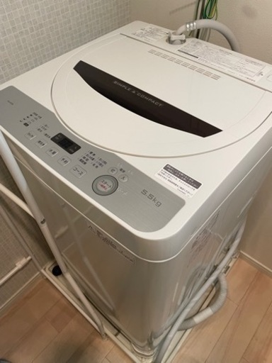 【予約済】シャープ SHARP 洗濯機 2018年製 全自動洗濯機 5.5kg ホワイトES-GE5B-T 縦型